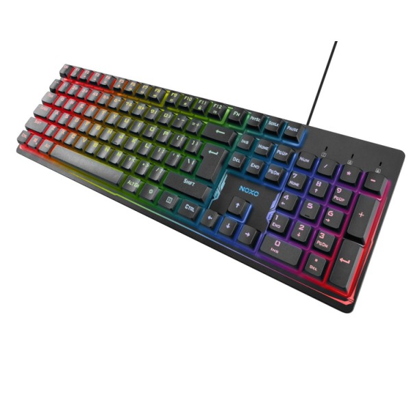  noxo fusionlight rainbow backlit gaming keyboard en ru black